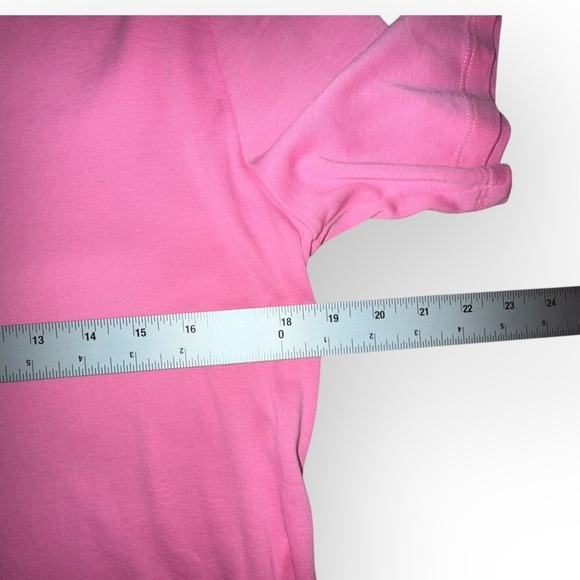 TALBOTS SPLIT NECK COTTON TEE - SOLID PINK - Picture 8 of 12